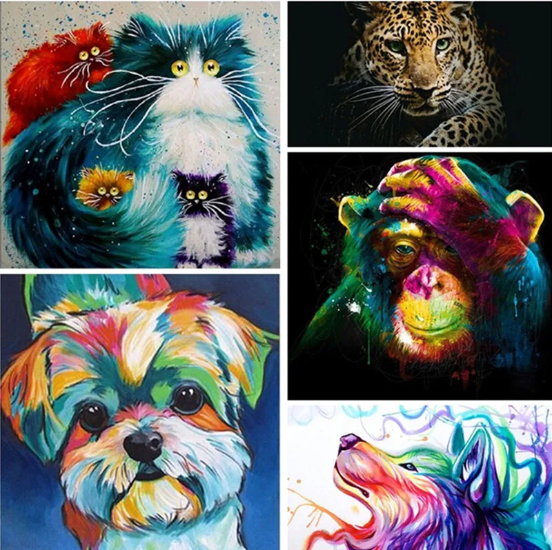 DIY Алмазная картина стразы вышивка тигр волк картины алмазная крестом собака