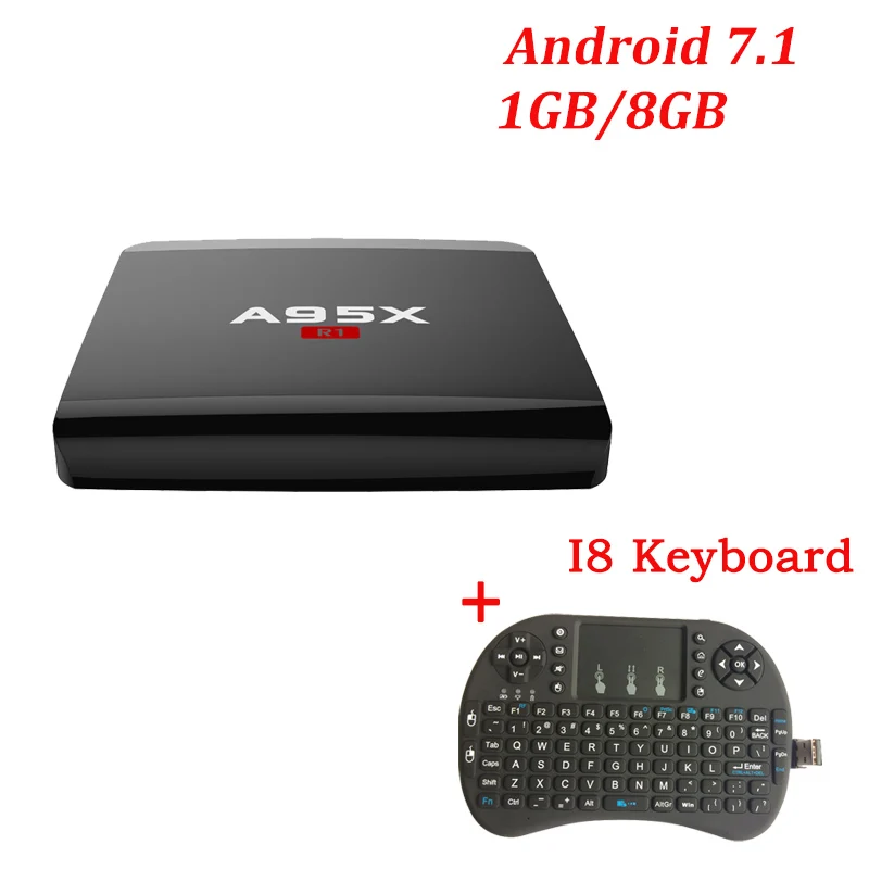 A95X R1 Android 7,1 Smart tv Box Amlogic S905W четырехъядерный 1 ГБ 8 ГБ HD2.0 4K2K HD 2,4G Wifi A95x Nexbox потоковый медиаплеер - Цвет: 1G 8G with keyboard