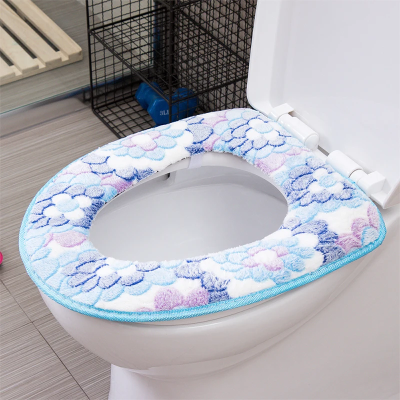 Bathroom Toilet Seat Closestool Washable Soft Warmer Mat Cover Pad Cushion