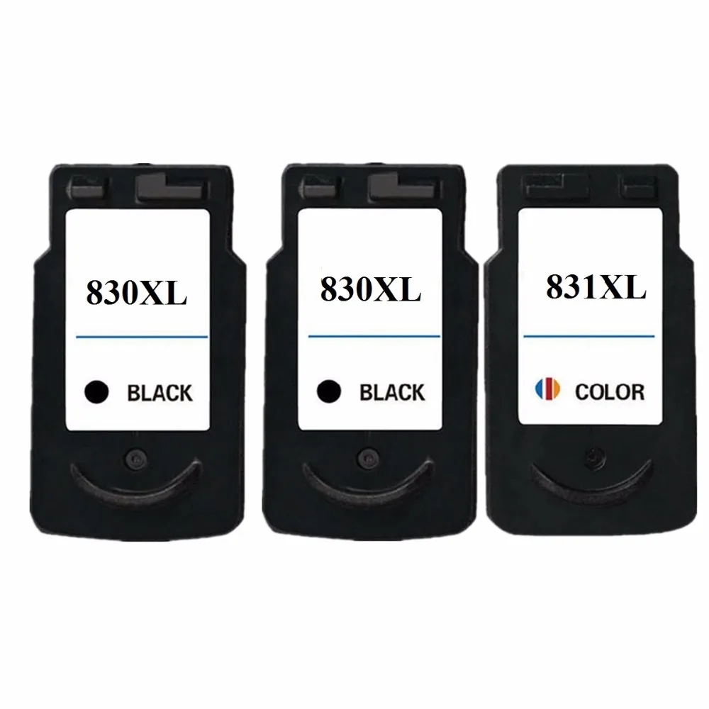 3x Remanufactured Ink Cartridges For Canon PG 830 XL PG 830XL PG 830 PG830 CL 831 CL831 Pixma