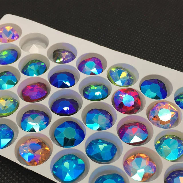 

Red,Violet...Colors AB Crystal 12mm Fat Square Rhinestone Pointback Glass Crystal Classicial Square Stone DIY Garment Decoration