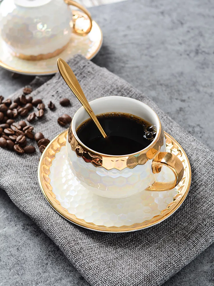 

European simple ceramic coffee cup, home office water cup tea cup, cup dish spoon set.
