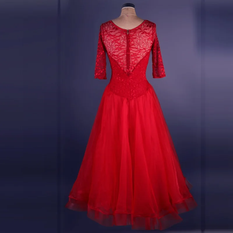 

ballroom waltz for women standard dance competition dresses standard waltz flamenco tango purple red lace ladies girls children