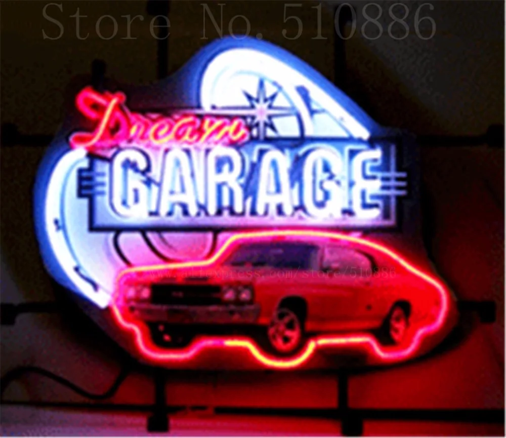 Dream Garage Chevy Chevelle SS Glass Tube neon sign Handcrafted