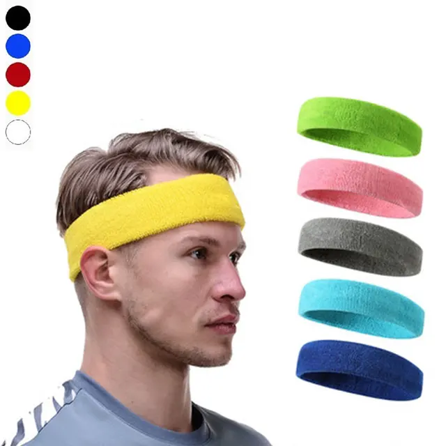 Flyeer Absorb Sweat Hairband Men Headband Cotton Elastic Hair Band