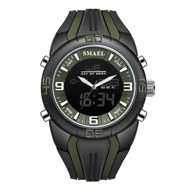 SMAEL Men's Watches Dual Time Camouflage Sport Watch LED Digital Watch New Fashion Digital Quartz For Sport Man #4m19 (17)