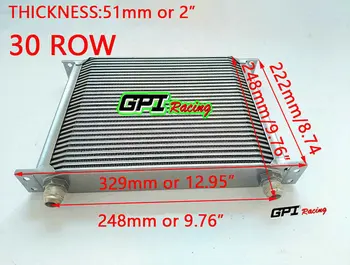 

30 ROW oil cooler GPI Racing New Style 30 ROW AN-10AN UNIVERSAL ENGINE TRANSMISSION OIL COOLER SILVER