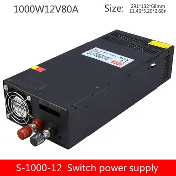Industrial switching power supply S-1000W-12V80A high power power supply centralized power supply 220v110v280v to DC 12V Industrial switching power supply S-1000W-12V80A high power power supply centralized power supply 220v110v280v to DC 12V