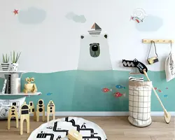 Nordic медведь с объемным рисунком детские обои, гостиная диван ТВ стены kids'room обои для стен росписи papel де parede