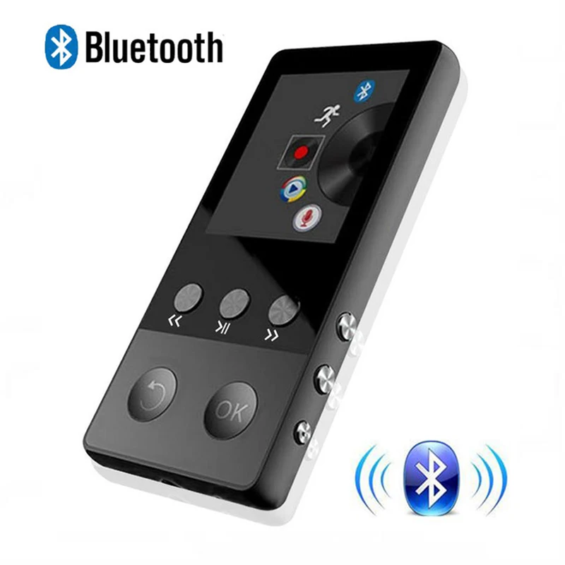 Новый металлический Bluetooth MP3 плеер 8 Гб 1 дюймов экран воспроизведение 50 часов с FM