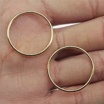 

WYSIWYG 6pcs/lot 25x25mm Circle Connector Charms For Jewelry Making High Quality KC Gold Color Accessories