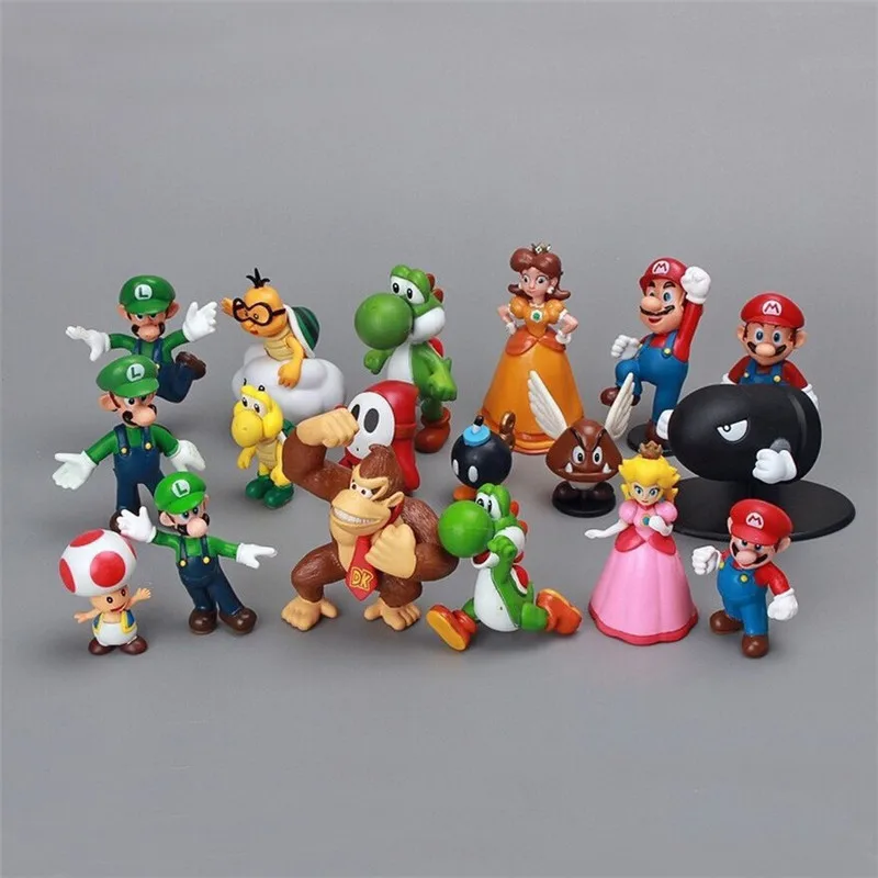 Экшн фигурки в стиле Super Mario Bros ПВХ игрушки модель Йоши персиковая принцесса
