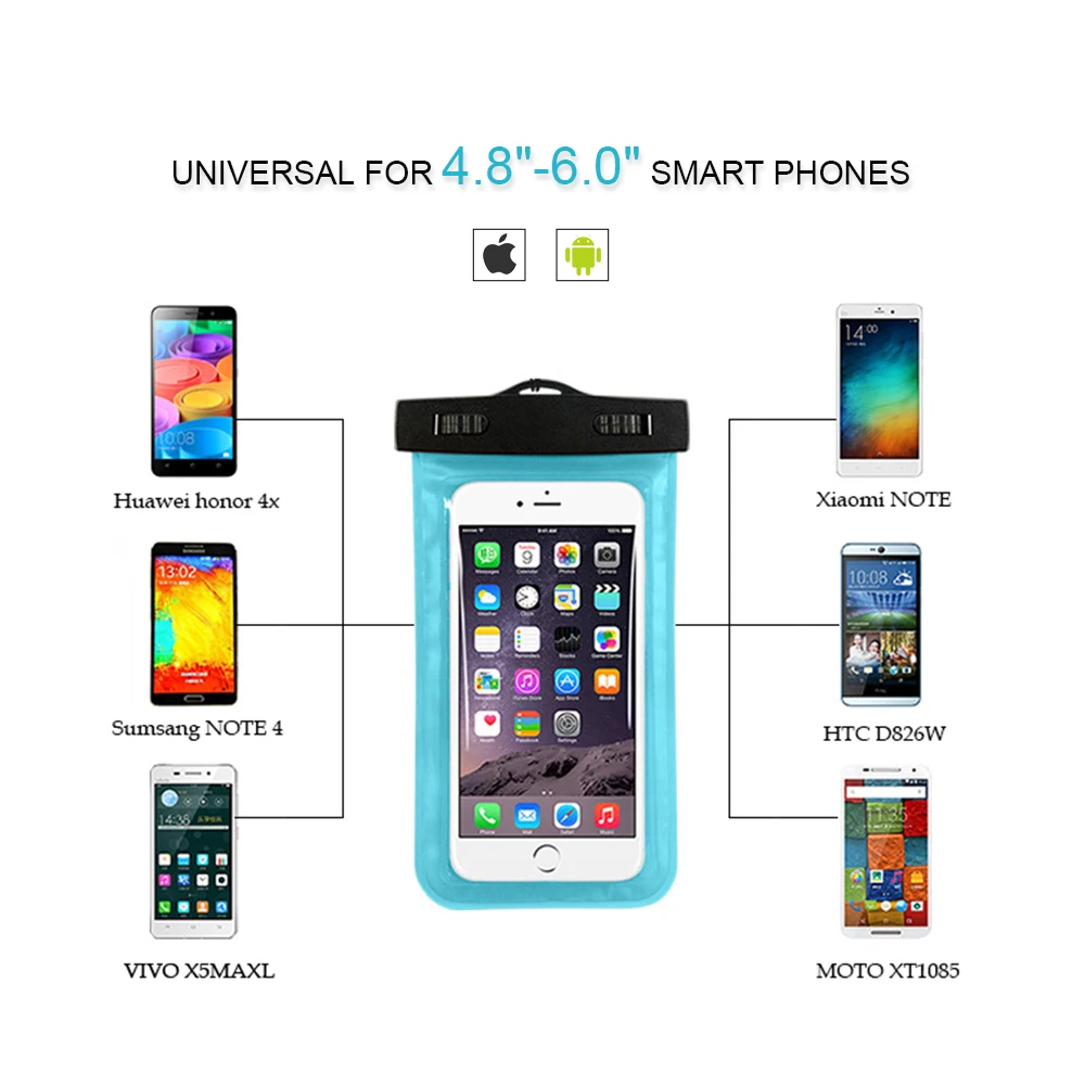 Для универсальных 4,"-6,0" красочных водонепроницаемых чехлов для телефонов, чехол для iPhone SE 5S 6 6S 7, Чехол для сухих чехлов, чехол s для Xiaomi для samsung