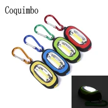 COB LED Flashlight Light 3 Modes Mini Lamp Key Chain Ring Keychain PVC Lamp Torch Keyring Green/Red/Yellow/Blue