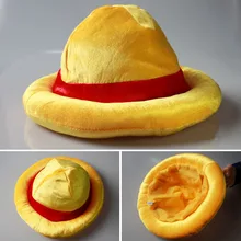 Аниме One piece Луффи Hat Мягкие Плюшевые Зима Супер Теплый Косплей Крышка Шапочки Хэллоуин Подарок Оранжевый Цвет