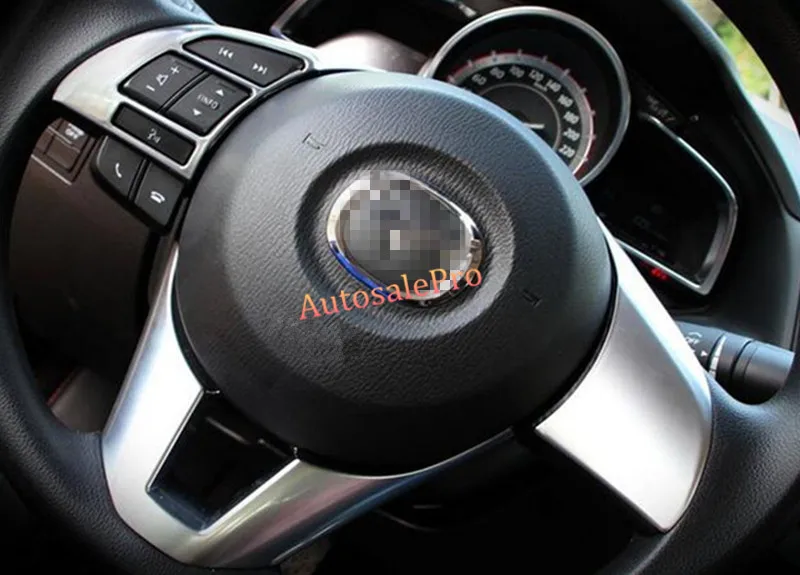 For Mazda CX 5 CX5 2012 2016 ABS Matt Steering Wheel Cover Trim 2pcs High equipped modeltrim