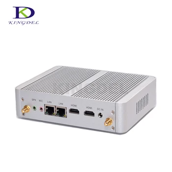Online Lüfterlosen PC Desktop Intel Celeron N3150 Quad Core Intel HD Graphics 4 * USB 3.0 WIFI 2 * HDMI Dual LAN Mini PC