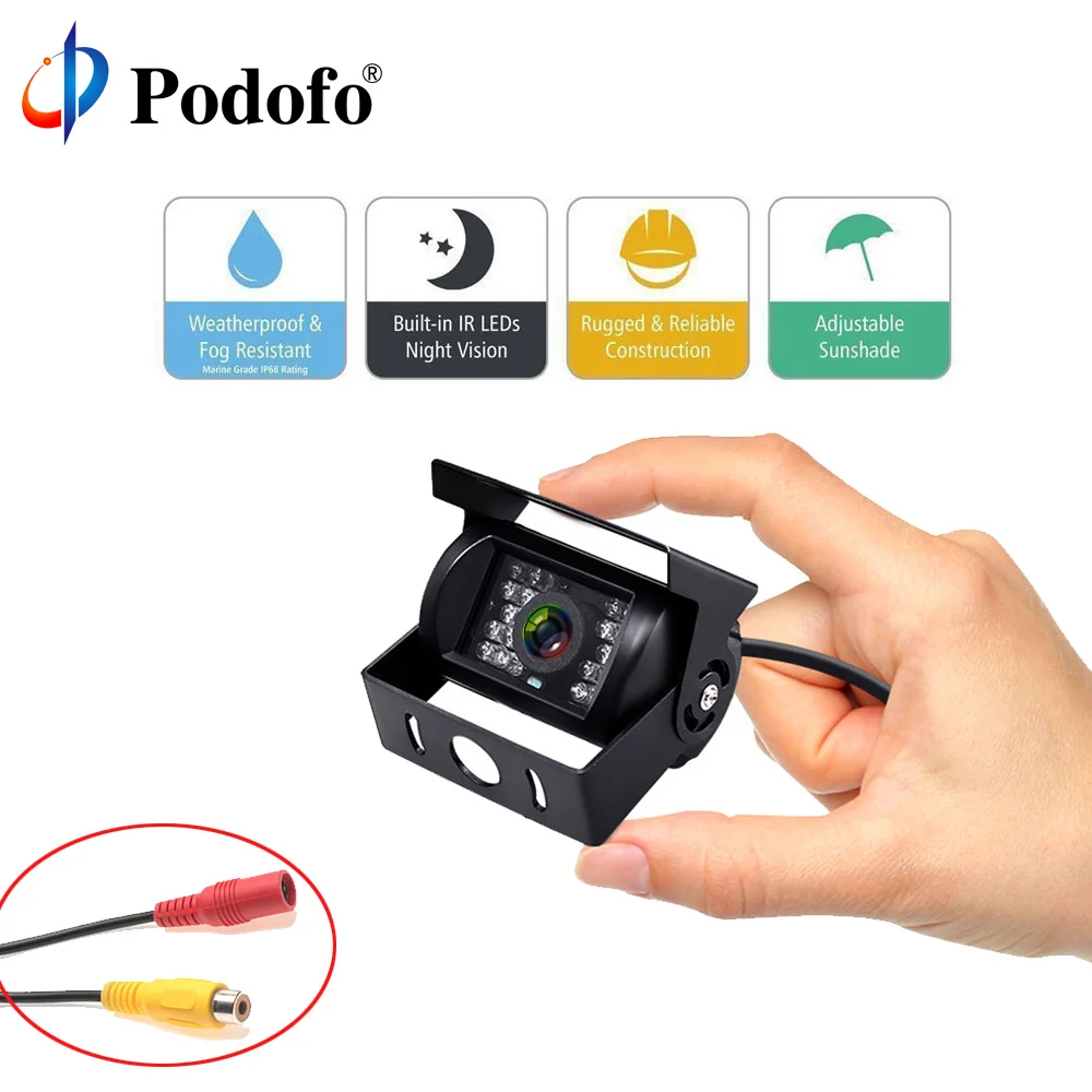 Podofo Rear View font b Camera b font For Trucks Black Bus Car Rear View Reversing
