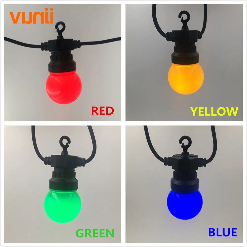 Günstige VUNJI IP65 Milchig Globus G50 Multicolor Bulb String Anschließbar Außen String Lichter Für Party Weihnachten Hochzeit Girlande Lichter