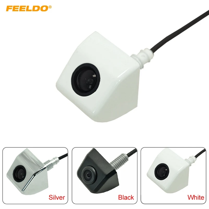 

FEELDO Universal Stainless Metal Cover Parking Rear View Camera With Grid/Vertical Switchable White Silver Black #HQ5367