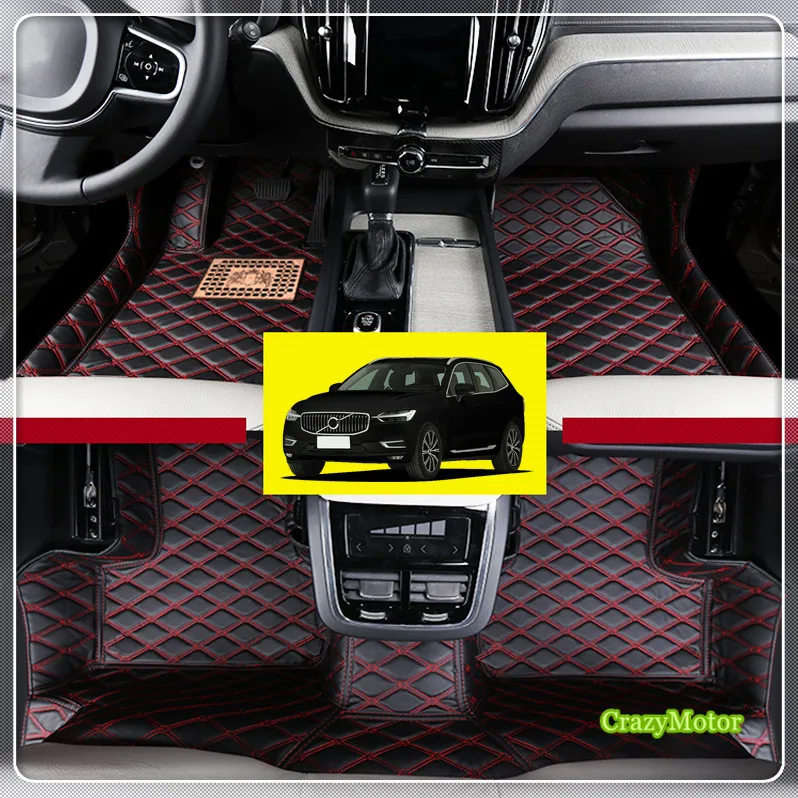 

For Volvo XC60 2018 Interior Car styling Front & Rear Floor Mats Carpets