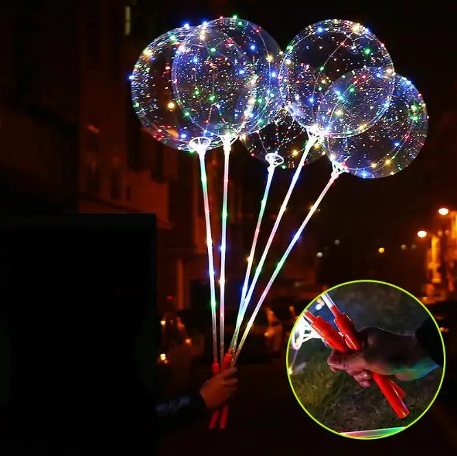 

New LED Balloons Bobo Balloon Each set includes 18inch Led Balloon + 80cm Rod +3 m Led line and handle battery box 50 set SN1142