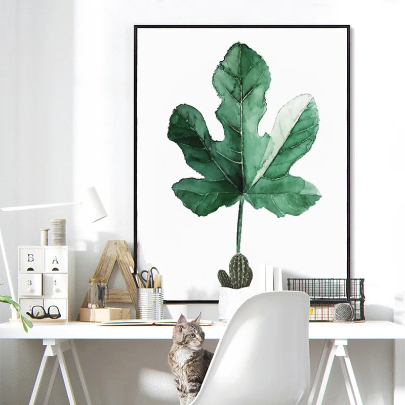 Modern-Green-Tropical-Plant-Leaves-Canvas-Art-Print-Poster-Nordic-Green-Plant-Wall-Pictures-Kids-Room (1)