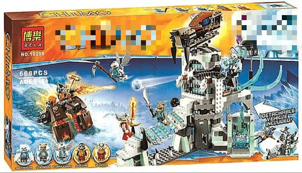 

668pcs Out of print Chimaed Sir Fangar's Ice Fortress Building Blocks Compatible legoing Chimaed Brick Toy