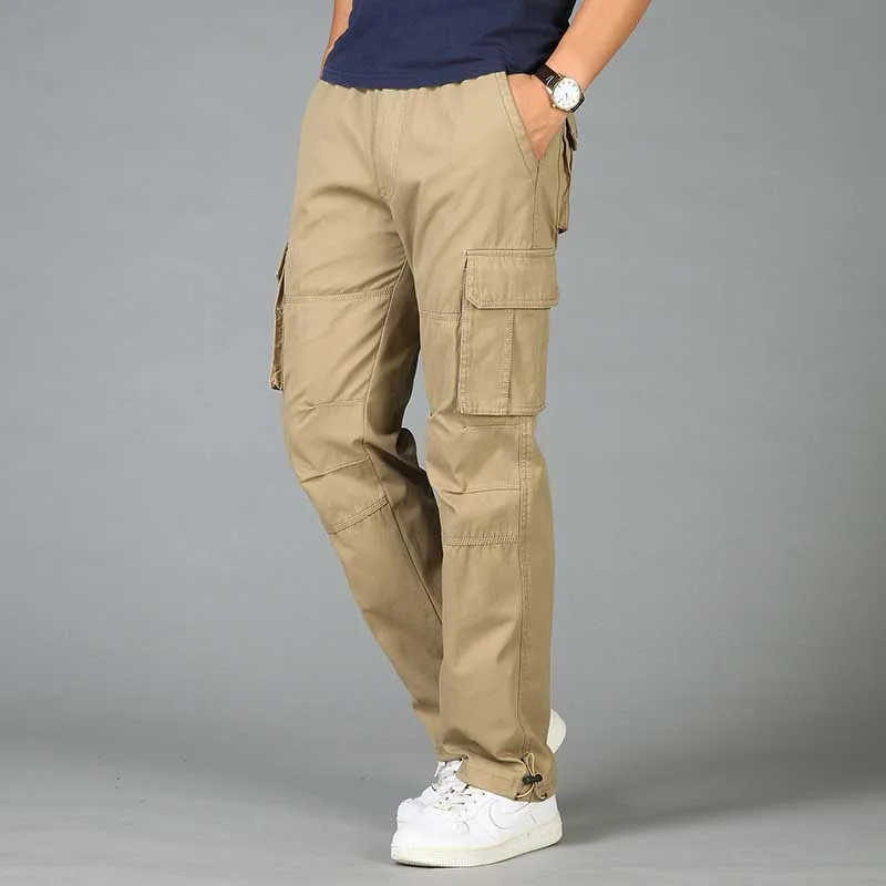 Большие размеры, брюки карго, мужские хип-хоп шаровары, повседневные свободные мешковатые штаны с широкими карманами, мужская одежда - Цвет: 836Yellow