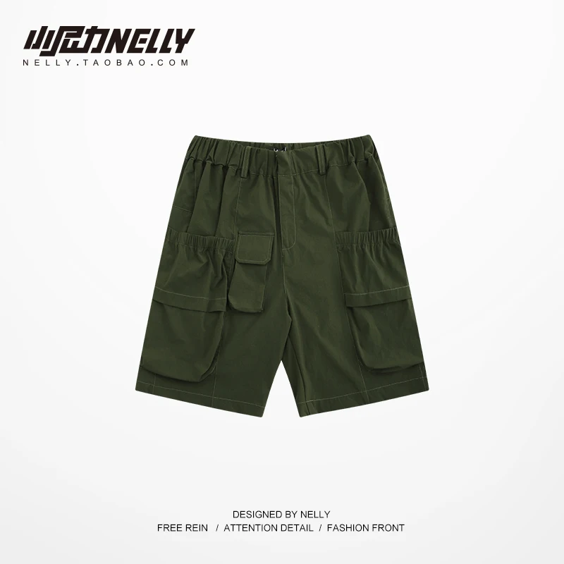 Nelly летние однотонные универсальные рабочие Шорты повседневные спортивные джоггеры зеленые хип-хоп тактические шорты милитари