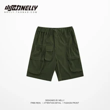 Nelly летние однотонные универсальные рабочие Шорты повседневные спортивные джоггеры зеленые хип-хоп тактические шорты милитари