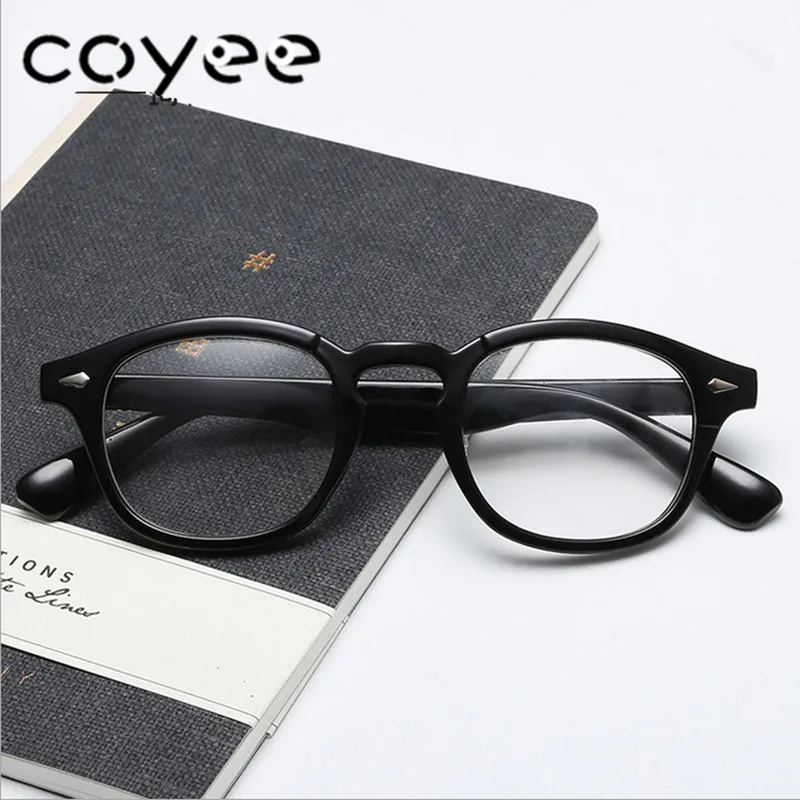 

Coyee Johnny depp Plastic Optical Eyeglass Frames Vintage Retro Eyewear Frames Women Men Myopia Prescription Clear Spectacles RX