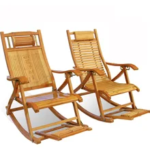 Складной бамбуковый кресло-качалка, кресло-качалка, кресло для отдыха, шезлонг, мебель, кресло-качалка с массажером для ног, подшипник 150 кг