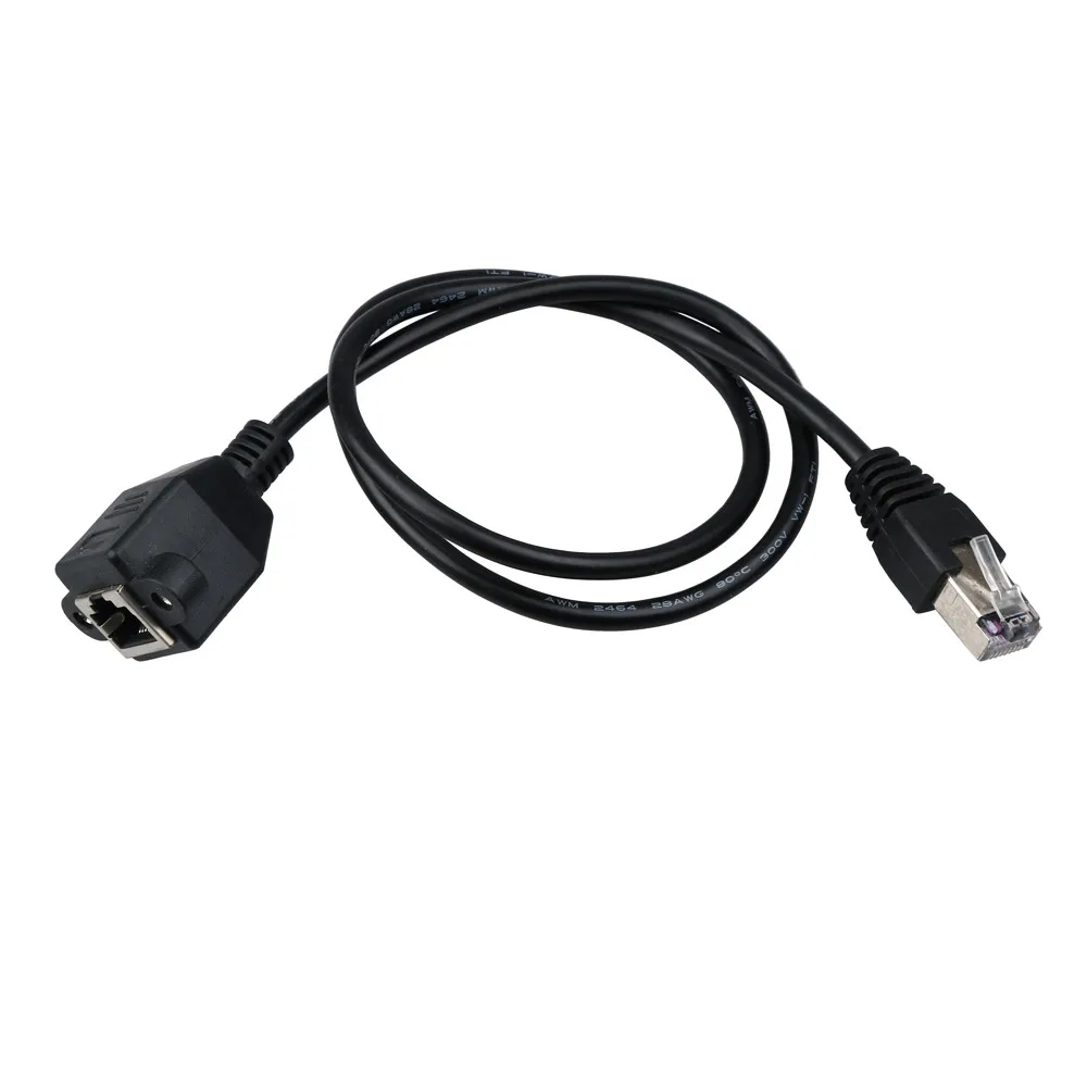 

Extension Cable 30CM RJ45 Cable Male To Female Screw Panel Mount Ethernet LAN Network Extension Cables#3$
