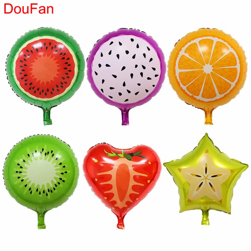 DouFan 1 шт. 18 дюймов Карамельный цвет Lollpop фрукты Фольга шары Дети тема День рождения