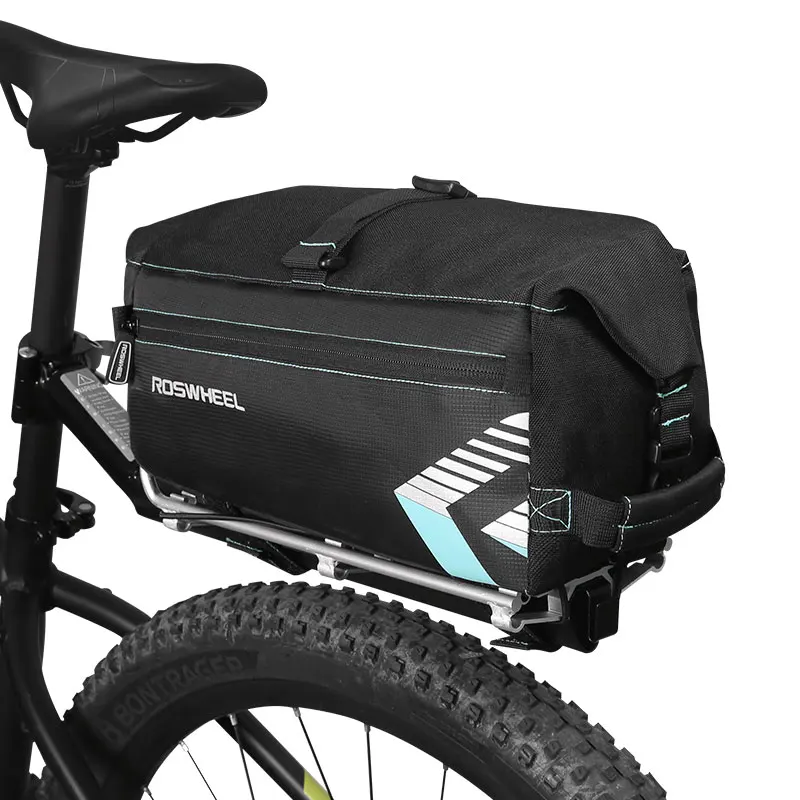 melhor ROSWHEEL Novo Saco de Portador de Bicicleta Rack de Bagagem Bicicleta Pannier Ciclismo Armazenamento Tronco Altura Ajustável Bolsa de Ombro Tira 141415