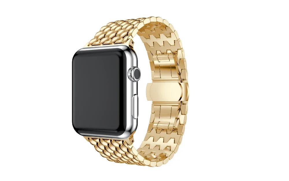 38/42 мм Нержавеющая сталь ремешок для iwatch с Адаптеры для сим-карт запястье ремешок Замена Apple Watch группа бабочка пряжка серебро