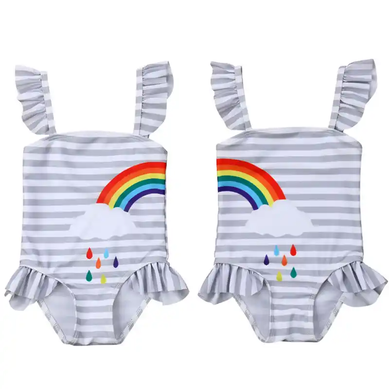 girls rainbow bathing suit