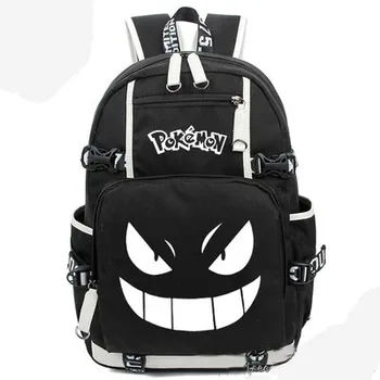 

New Pocket Monster Gengar Pikachu Backpack Canvas Bag Schoolbag Travel Bags