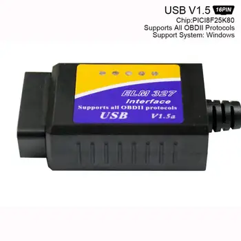 

V1.5 PICI8F25K80 Car USB Scanner 9V-16V Wireless Auto Interface Code Readers Diagnostic Tool OBDII Protocols
