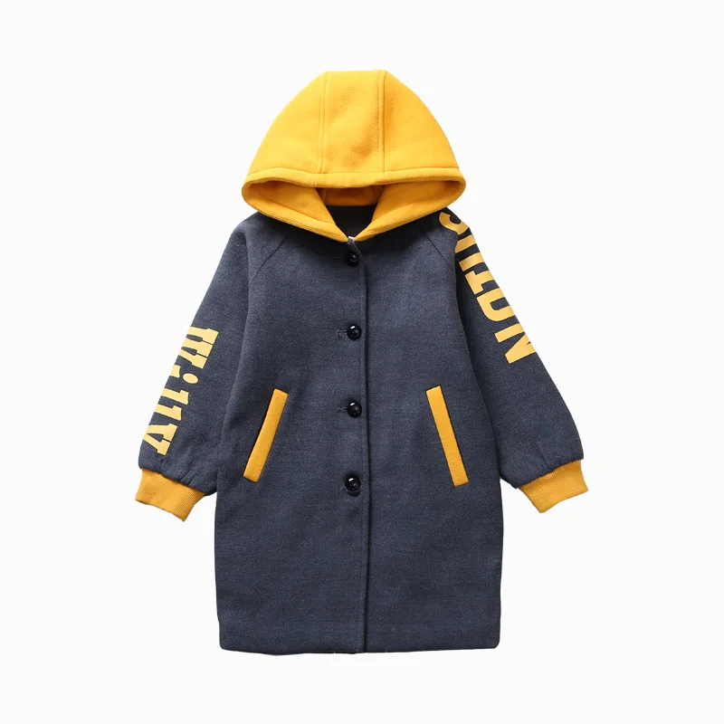 

2017 Korean Style Children Coat Baby Girls Winter Jacket Thicken Warm Clothes Hooded Printing Comfort Woolen Kids Overcoat 6-14