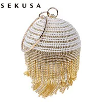 SEKUSA Women's Crystal Evening bag Retro Beaded