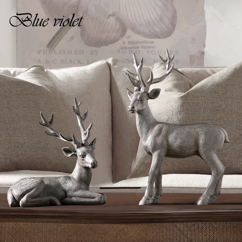 Comprar Escultura de estatuilla Animal estatua de venado rojo estilo americano moderno 2019 para decoración del hogar Barra para adornos 5