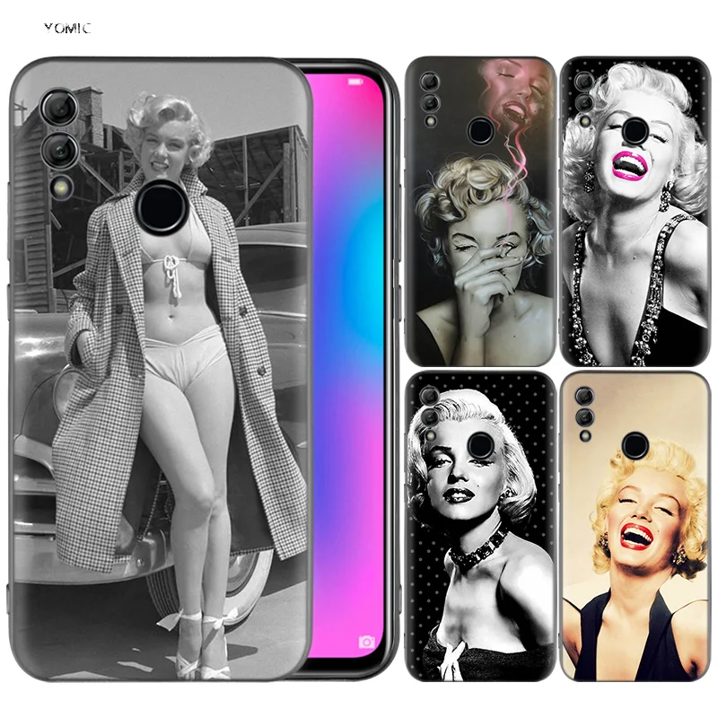 

Silicone Cover Case for Huawei Honor 10 9 Lite 8X 8C 8A Y6 Y7 Y9 7A Pro Prime 7C 2018 2019 V20 Marilyn Monroe Pin Up Girl