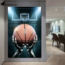 Artsailing Hd Print 3 Stuk Canvas Art Basketbal In Handen Muur Foto Voor Woonkamer Omlijst Unframed Canvas NY-7713C