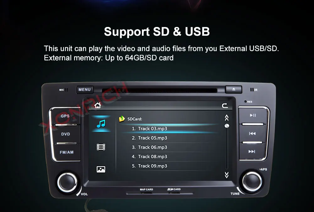 Perfect Car Multimedia player GPS Autoradio 2 Din 7 Inch For SKODA Octavia 2009-2013 Bluetooth FM Radio RDS WIFI DVR SD 8