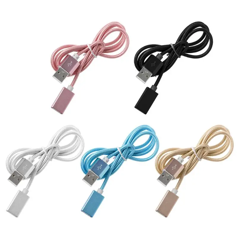 

Nylon Braided USB 2.0 Port Male to Female 1m Data Sync Charging Extension Cable For Charger PC Laptop