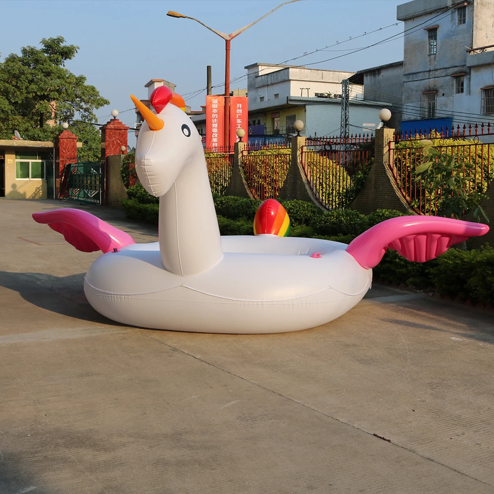 Giant swimming pool inflatable unicorn floats,inflatable rainbow unicorn party bird island float