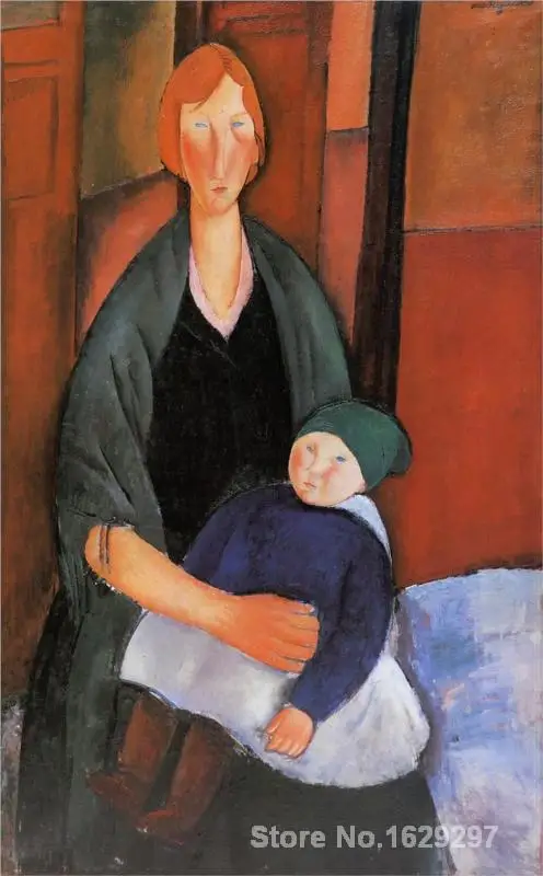 Paintings for living room wall Seated Woman with Child (Motherhood) Amedeo Modigliani High quality Hand painted Paintings for living room wall Seated Woman with Child (Motherhood) Amedeo Modigliani High quality Hand painted