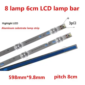 

1lot=3pcs for Replacement LED Strip of 31.5inch-55inch 3v TV backlight 8lamp 600mm